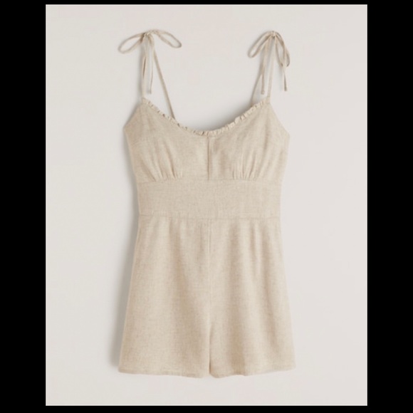 Abercrombie & Fitch Pants - Abercrombie Tie-Strap Linen Romper